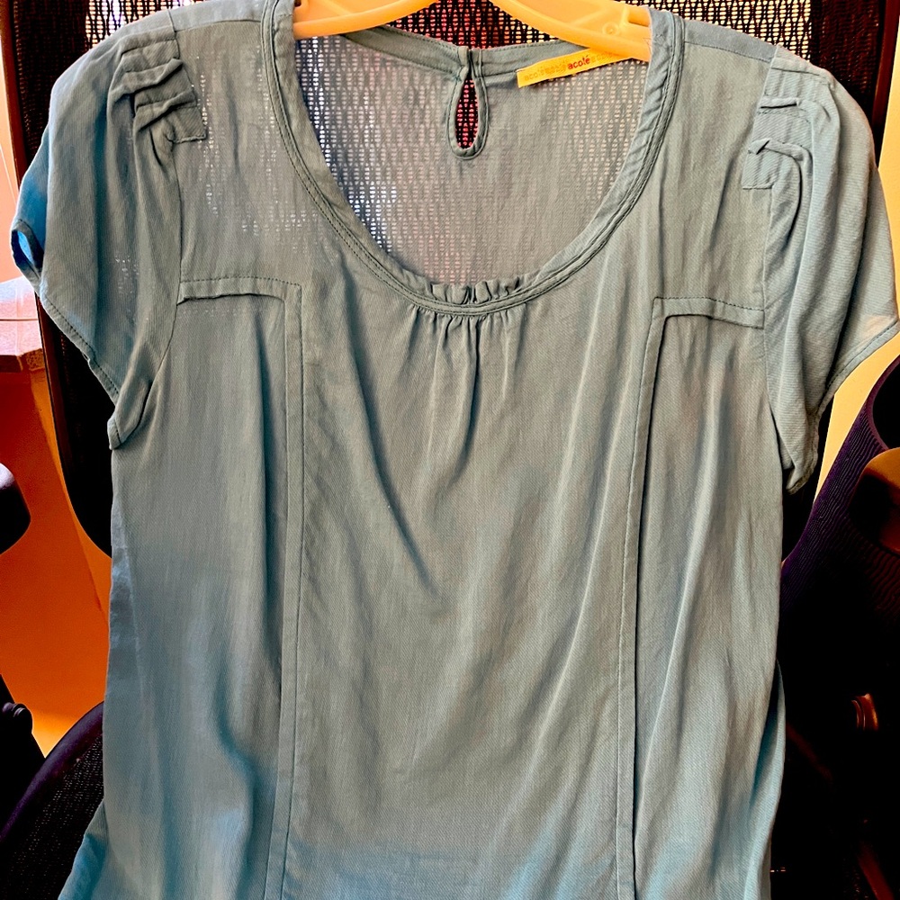 French Brand Cotton Blouse in Aqua from Chic French Brand « à Côté. »